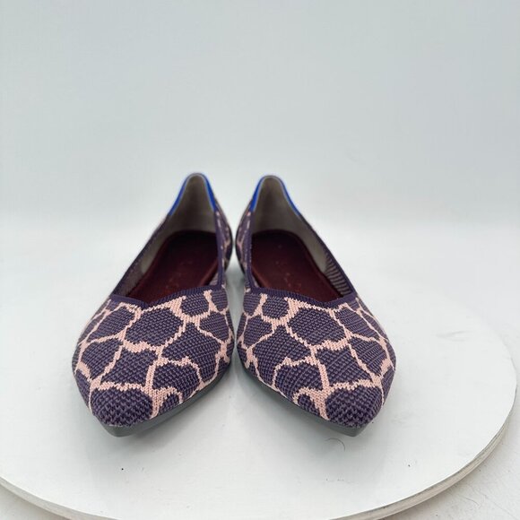 Rothys The Point Women Size 9.5 Purple Giraffe Safari Animal Print  Flat Shoes - Picture 3 of 11
